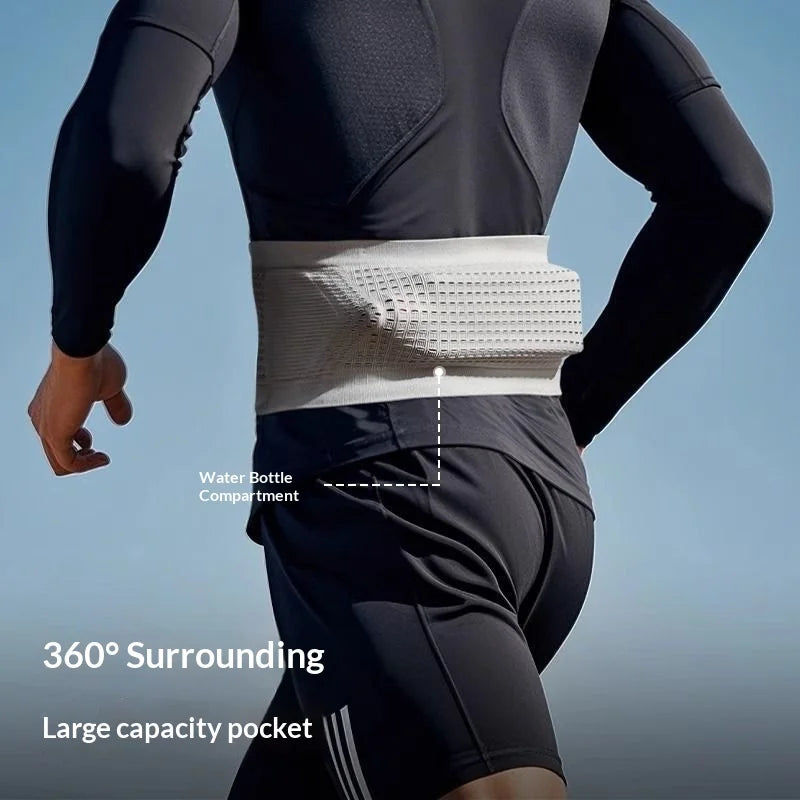 Unisex Running Waist Belt Breathable Sports Phone Holder Anti-Bounce Fitness Pouch for Gym Cycling Hiking