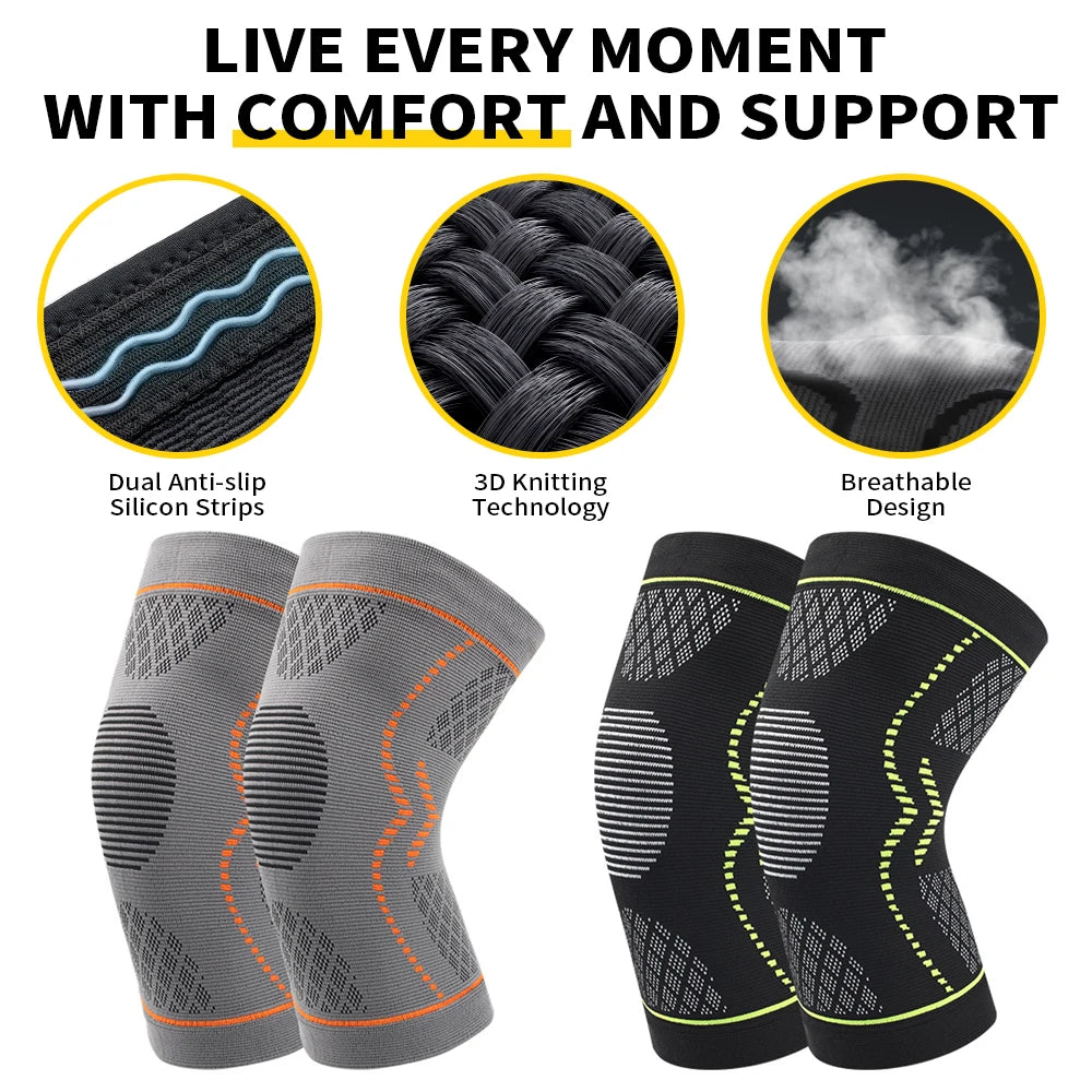 1Pair Knee Braces for Knee Pain Relief, Knee Brace for Meniscus Tear,Knee Compression Sleeves for Men Women,Knee Support Pad
