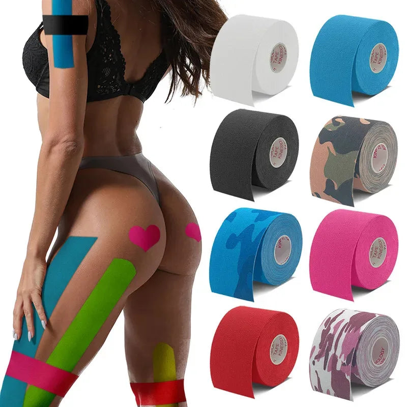 5 Size Sports Waterproof Kinesiology Tape Stickers Athletic Bandage Muscle Recovery Protector Strapping Pain Relief Tennis Gym
