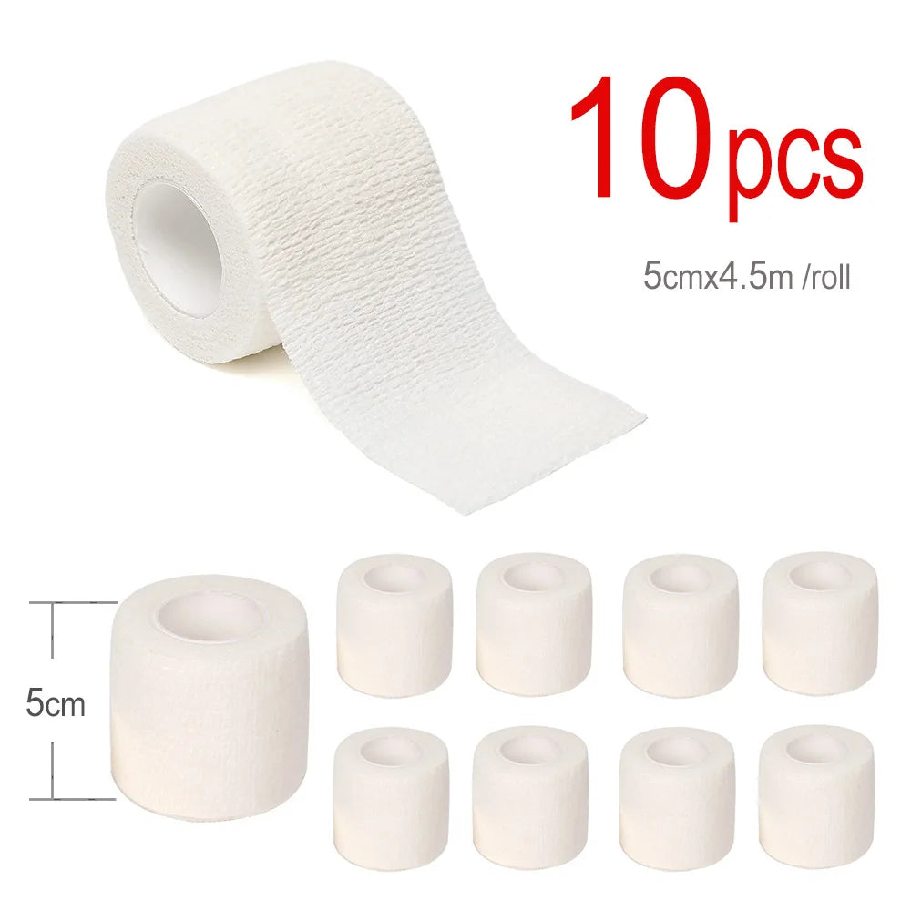 1/4/10pcs Elastic Self-Adhesive Athletic Tape Bandage 5cmx4.5m Non-Woven Universal Fit for Sports Foot Support Joint Protection