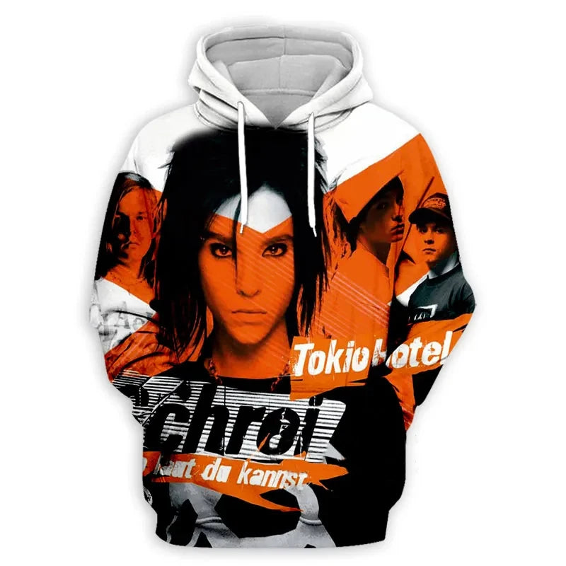 Tokio Hotel 3D Print Hoodies Men Women Fashion Casual Hoodie Oversized Pullovers Hooded Sweatshirts Harajuku Man Clothing