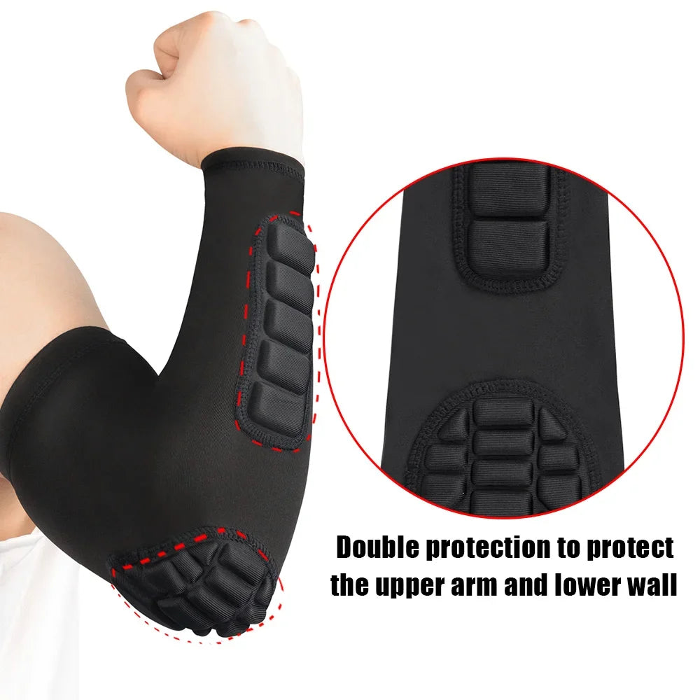 1Pcs Elbow Pads Compression Shooter Sleeves Men Women Arm Sleeve with Pad for Basketball Football Volleyball Cycling Running
