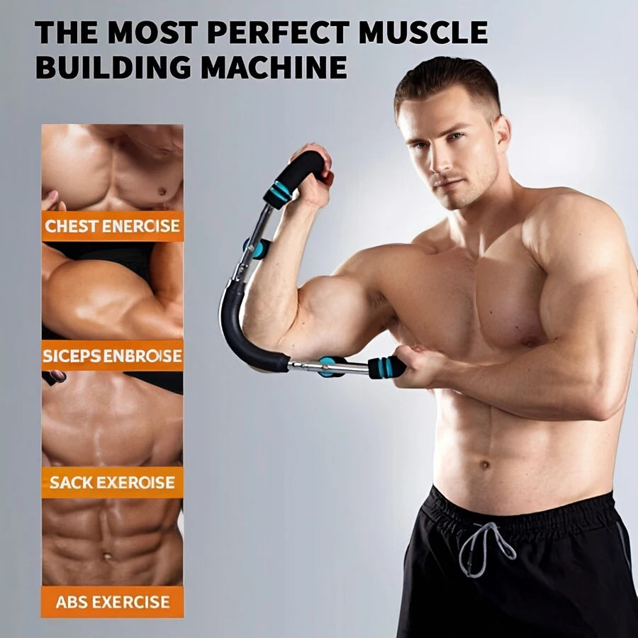 Adjustable Resistance Stainless Steel Chest And Arm Trainer for Detachable Home Gym Equipment Fitness Tool for Upper Body Muscl