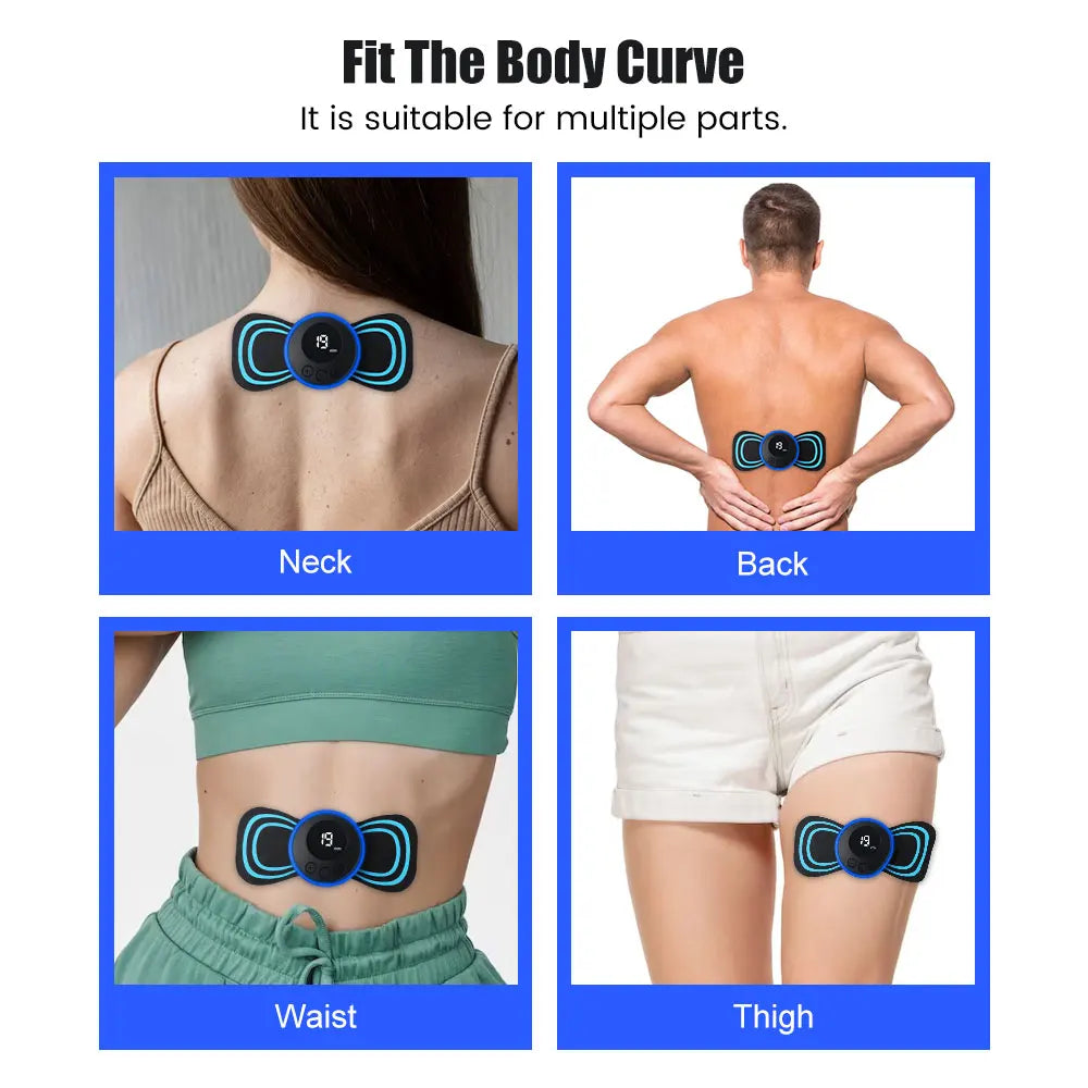 Electric Mini Neck Stretcher Massager 8 Mode Cervical Massage Patch Pulse Muscle Stimulator Portable Relief Pain Relaxation Tool