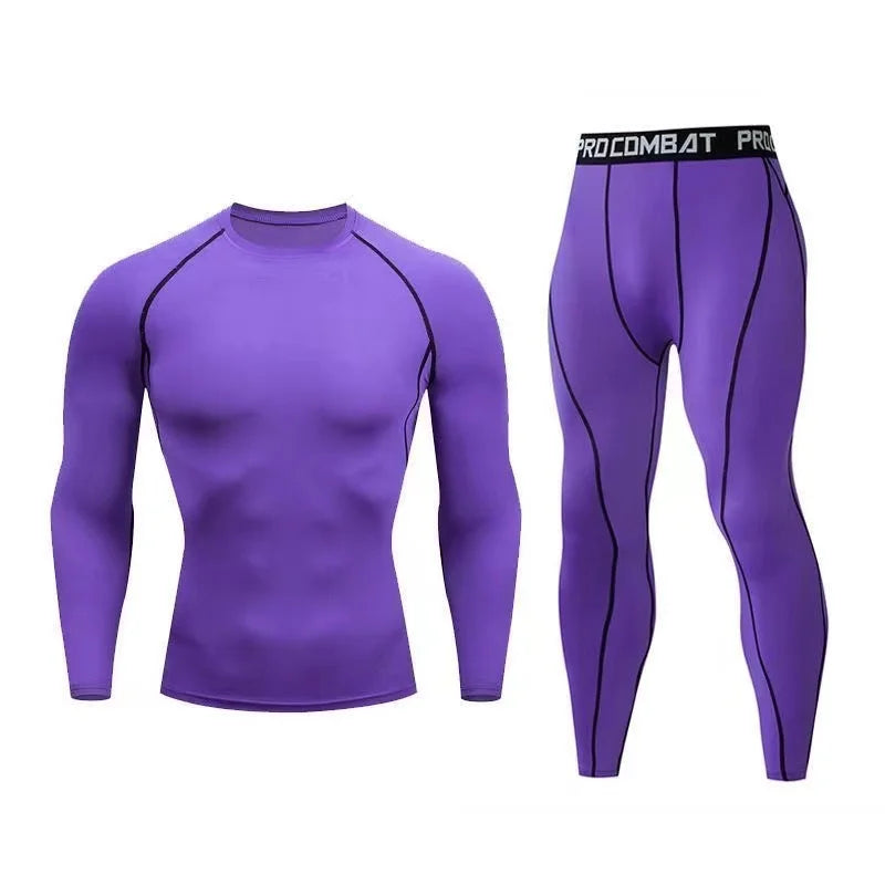 Men's Running Set Gym Jogging Thermo underwear xxxxl Second skin Compression Fitness MMA rashgard Male Quick dry Track suit