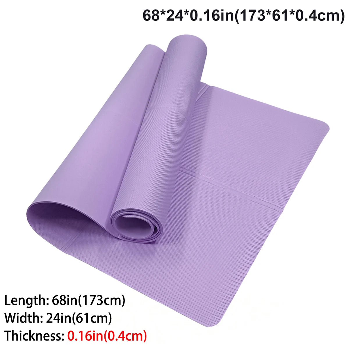 Purple Foldable Yoga Mat Eco Friendly EVA Folding Travel Fitness Exercise Mat 3/4/6mm Thicknesses for Yoga Pilates Workouts