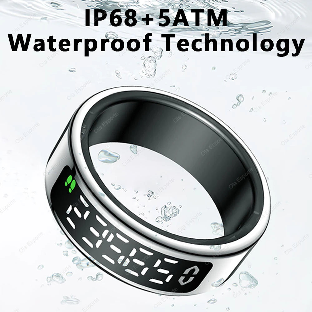 2026New Smart Ring with Display Screen and Touch, Wireless Charging,Health Manager 5ATM Waterproof rings Men Women Smartring R12