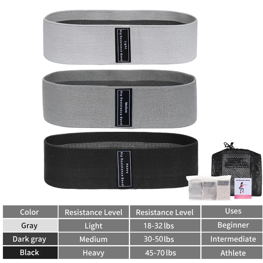 Glute Thigh Elastic Workout Bands Fabric Resistance Hip Booty Bands Squat Circle Stretch Fitness Strips Loops Yoga Gym Equipment