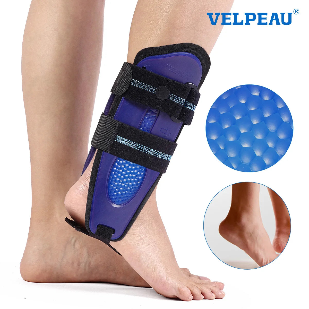 VELPEAU Stirrup Ankle Brace for Sprains Tendonitis Ligament Injury, Adjustable Ankle Splint Stabilizer Fits Left and Right Feet