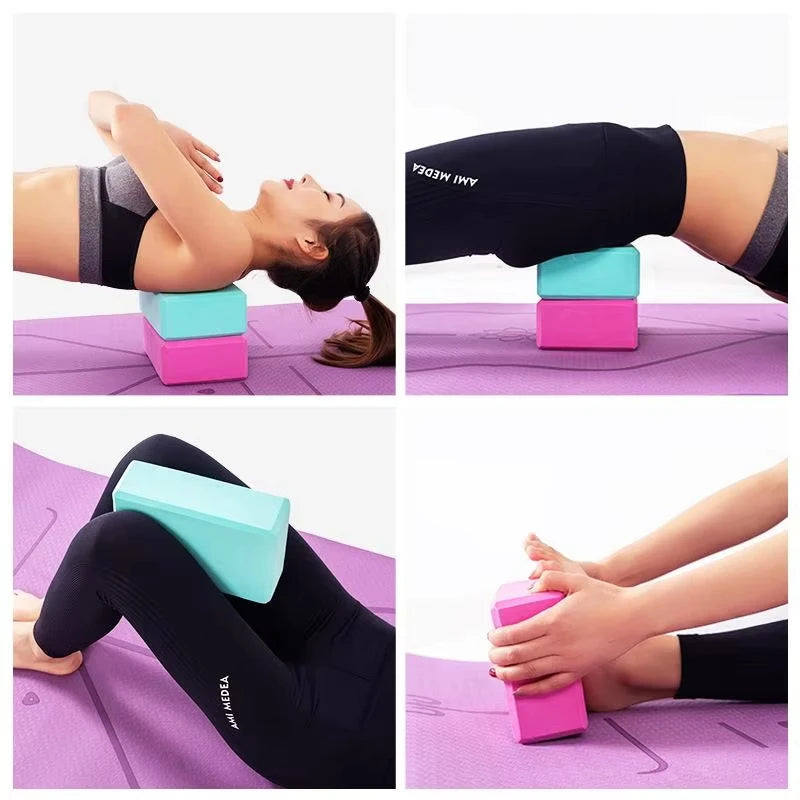 Yoga Blocks Gym Foam Brick Pilates Training Exercise Fitness Bolster Pillow Cushion Stretching Body Shaping Building Cubes
