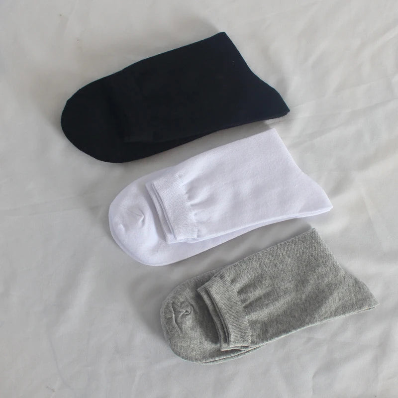 10Pairs Men's Pure Cotton Socks Autumn winter Black White Business Casual Men's and Women's High Quality Plus Size EU42-48
