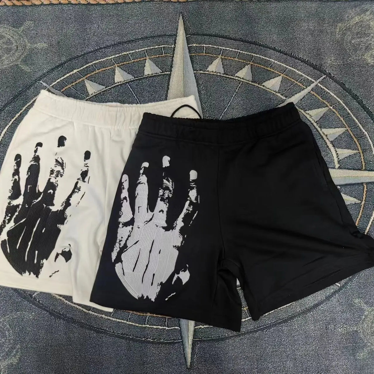 REVENGE X KILL EMBROIDERED Luxury Palm Shorts 2025 Summer Trend Men And Women Trendy Casual High Waist Shorts