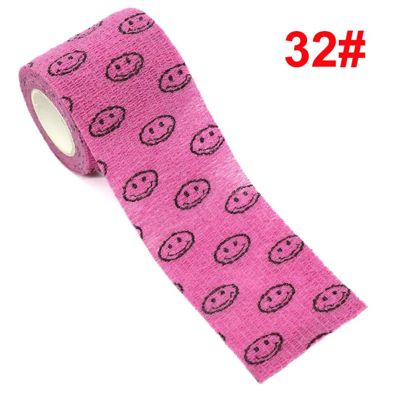 1 Pcs Printed Therapy Elastic Bandage Bands 4.8m Sports Colorful Self Adhesive Wrap Tape for Finger Joint Knee Animal Pet