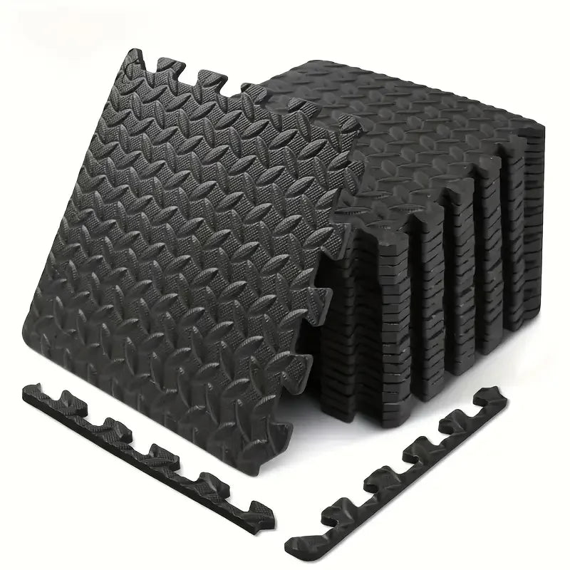 16-Piece EVA Foam Interlocking Fitness Mat Anti-Slip and Shock-Absorbing Exercise Mat Portable Yoga Mat Fitness Essential
