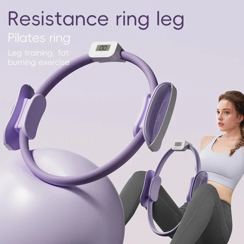 Pilates Ring Fitness Circle - Lightweight & Durable Foam Padded Handles, Flexible Resistance Exercise Equipment for Toning Arms,