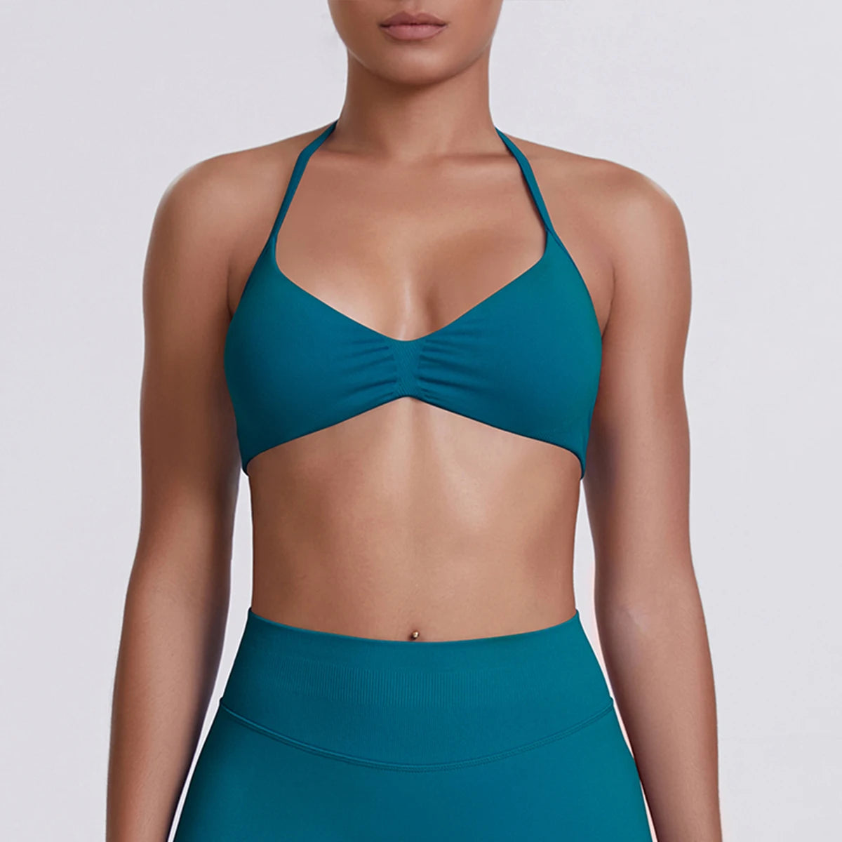 Sexy Neck Strap Bra for Woman Summer Breathable Backless Yoga Bra Women Fitness Solid Color Yoga Sports Bra Workout Top