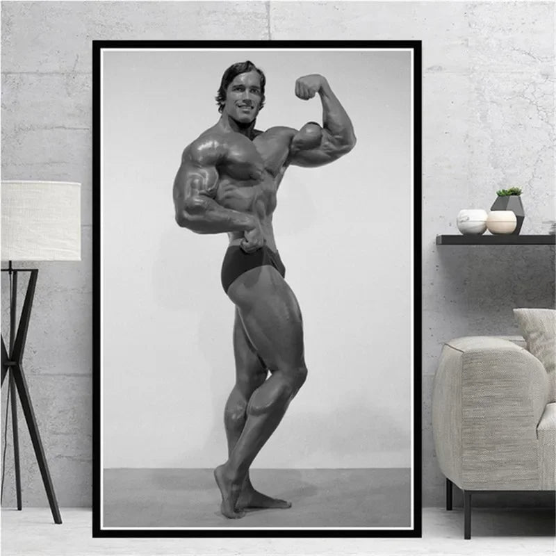 Modern Classic Wall Art Arnold Schwarzenegger Bodybuilding Fitness Oil Painting Posters Prints Home Bedroom Living Room Decor