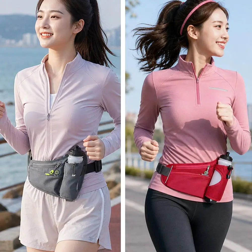 Fanny Pack with Water Bottle Holder Crossbody Bag with Extension Strap Running Belt Hydration Waist Pack for Walking Running