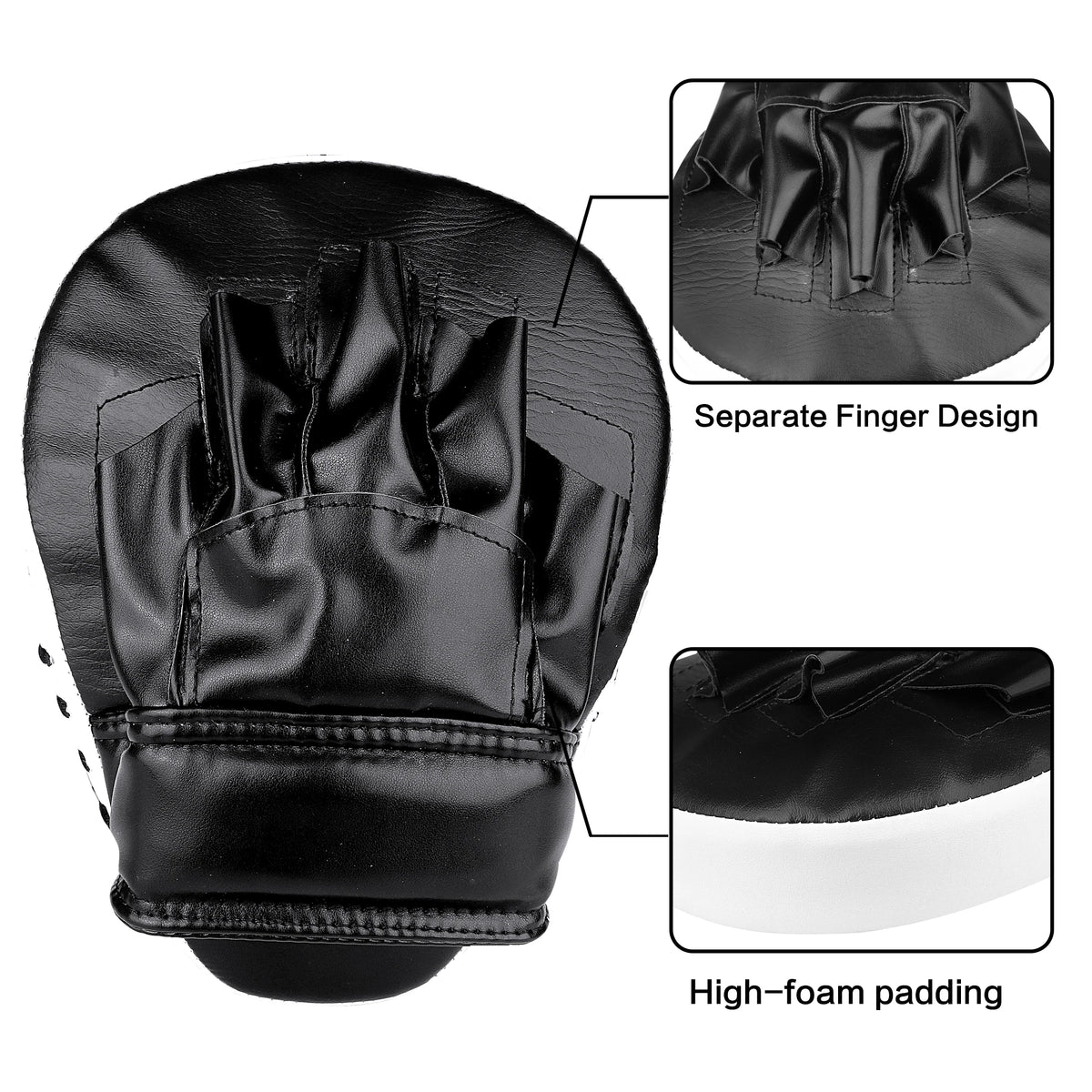 Curved Boxing Hand Target PU Leather Curved Punching Mitts Breathable Kickboxing Pads Boxing Focus Pad for Martial Arts Training