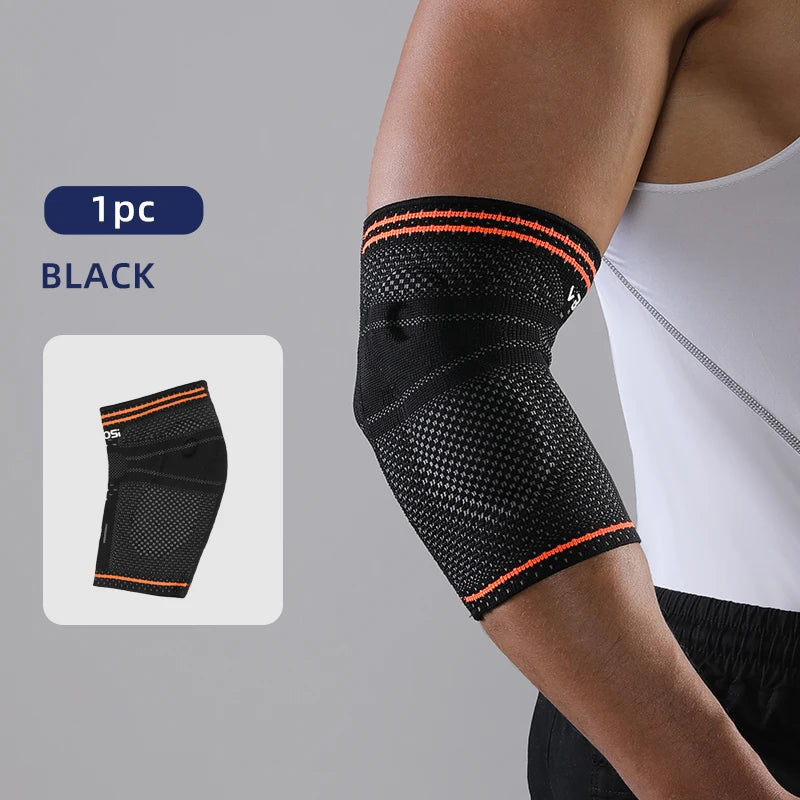 VBOSI 1pc Men Women Elastic Breathable Unisex Elbow Support Arm Sleeves with Gel Pads, Ergonomic Design & Air Holes