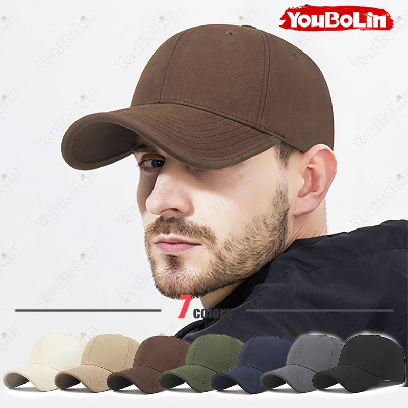 High Quality Simple Style Cotton Wide-Brim Stiff Top Baseball Cap Outdoor Casual Sports Sunshade Duckbill Cap