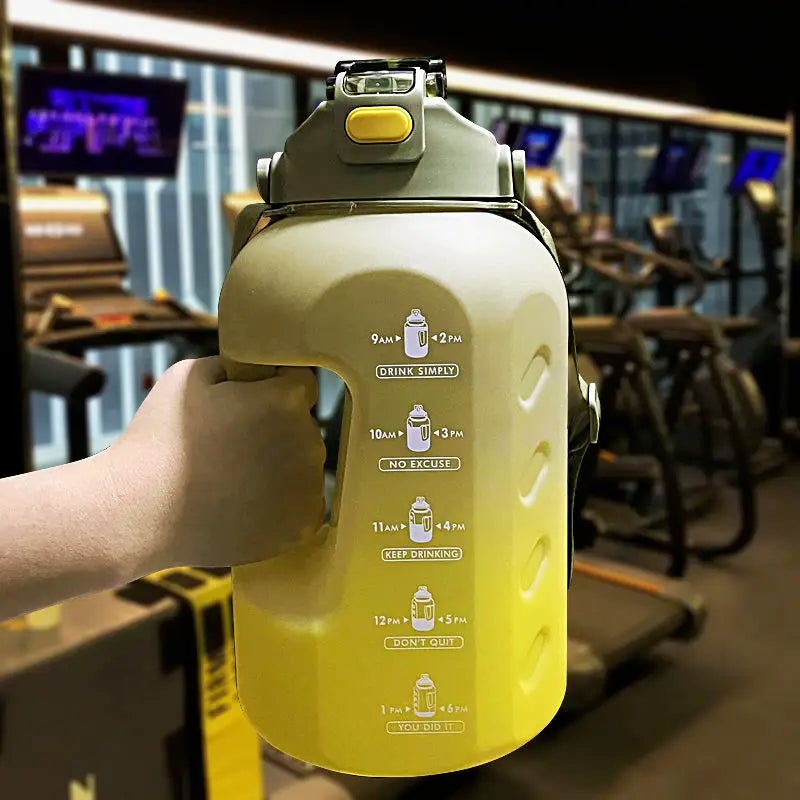 3 Liter Sports Water Bottle With Handle Large Capacity Fitness With Scale Gradient Kettle Outdoor Plastic Portable Water Bottle