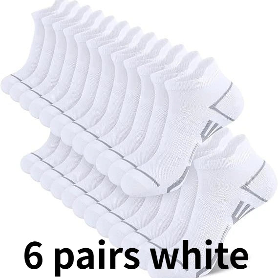 1/6/12 Pairs Men's Ankle Socks With Heel Tab Athletic Low Cut Short Socks Casual Breathable Sports Socks for Men