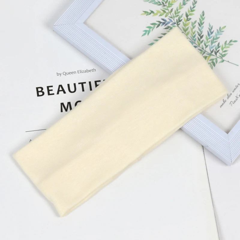 Unisex Solid Color Wide Elastic Hairband Running Sport Headband Yoga Sweat-absorbing Hair Band Fashion Headband Hair Accessories