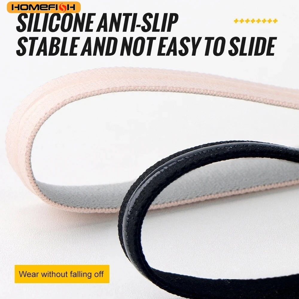 HOMEFISH 2PCS Elastic Silicone Sport Headband, Anti‑Slip Lightweight Hairband for Men Women Fitness Gym Cycling Outdoor Sports