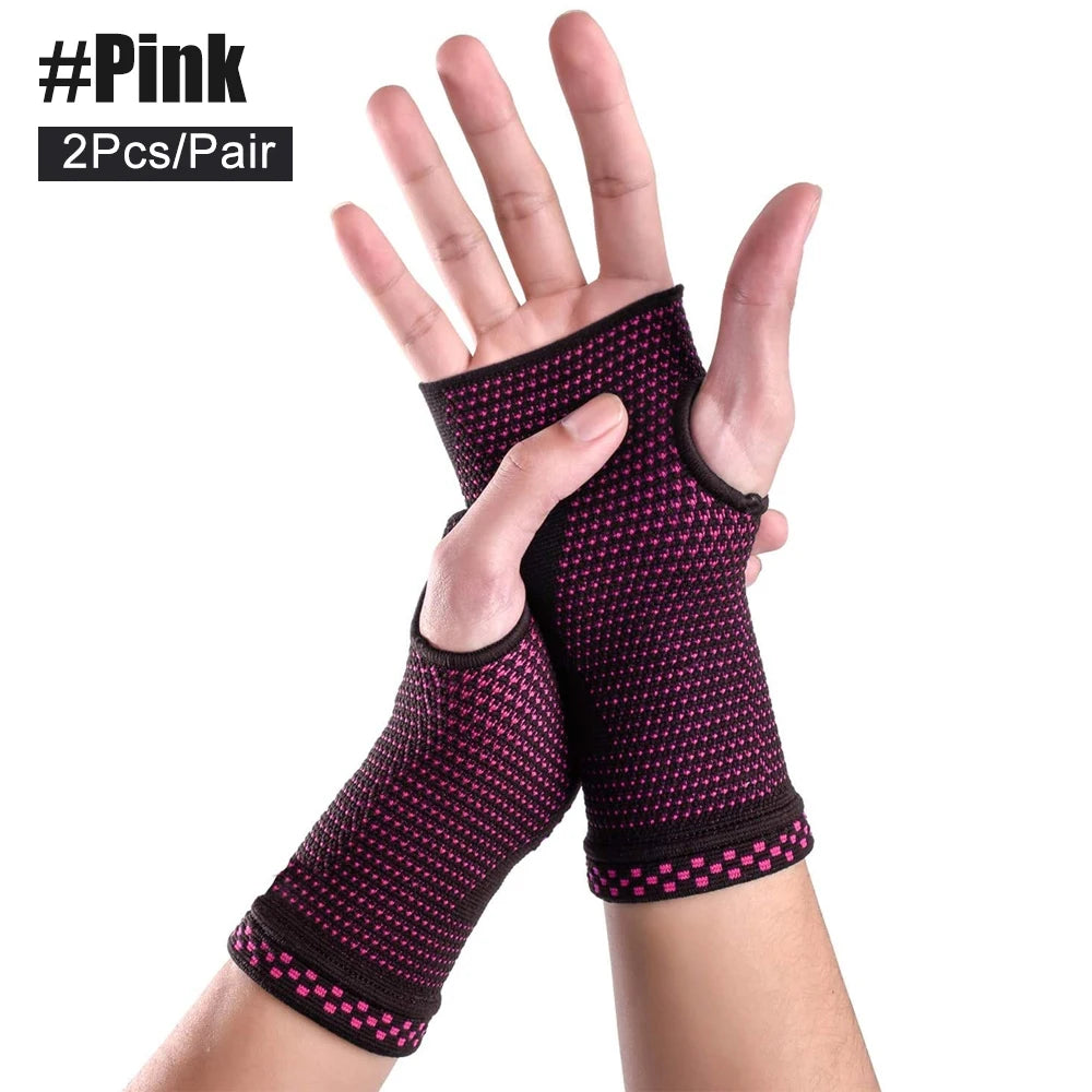 2Pcs Wrist Support Sleeve,Compression Gloves Carpal Tunnel for Women Men,Hand Brace Wrist Support Sleeves Tendonitis Pain Relief