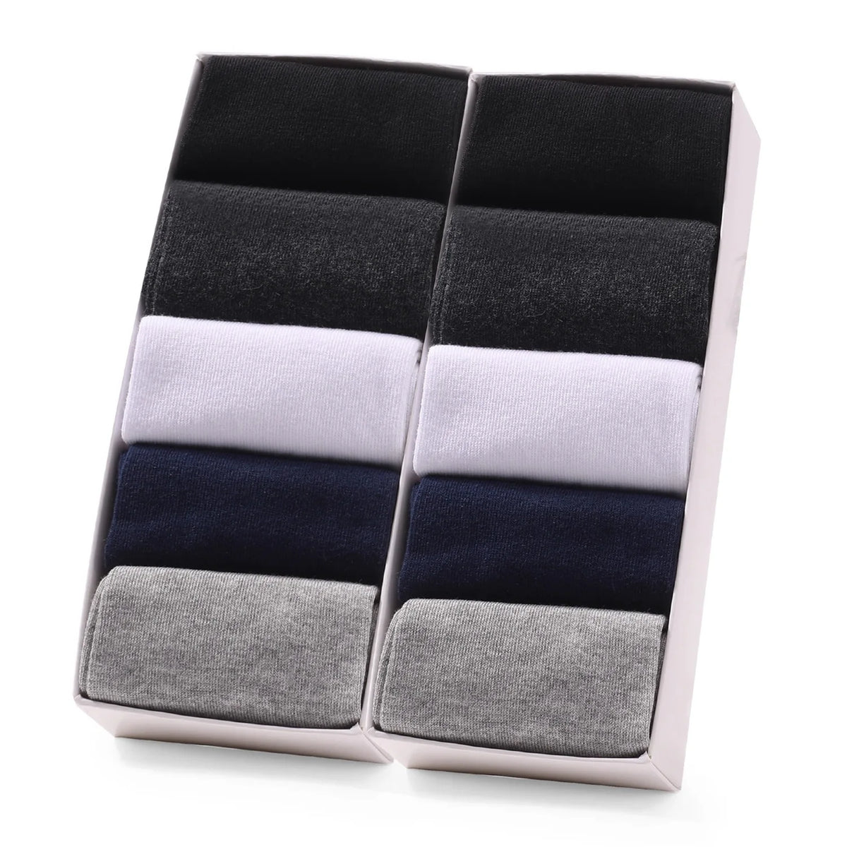 10Pairs/Lot Black Grey Men's Socks Business Solid Color Casual Simple Socks Deodorant Breathable Cotton Sports Mid-calf Socks