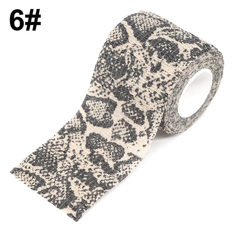 1/2/6 pcs Animal Printed Self Adhesive Tattoo Elastic Bandage 4.5m Sports Wrap Tape for Finger Joint Knee First Aid Kit Pet Tape