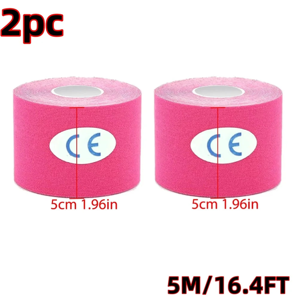 Sports Kinesio Tape Muscle Kinesiology Elastic Knee Pain Relief Strain Patch Athletic Recovery Stickers Fitness Bandages