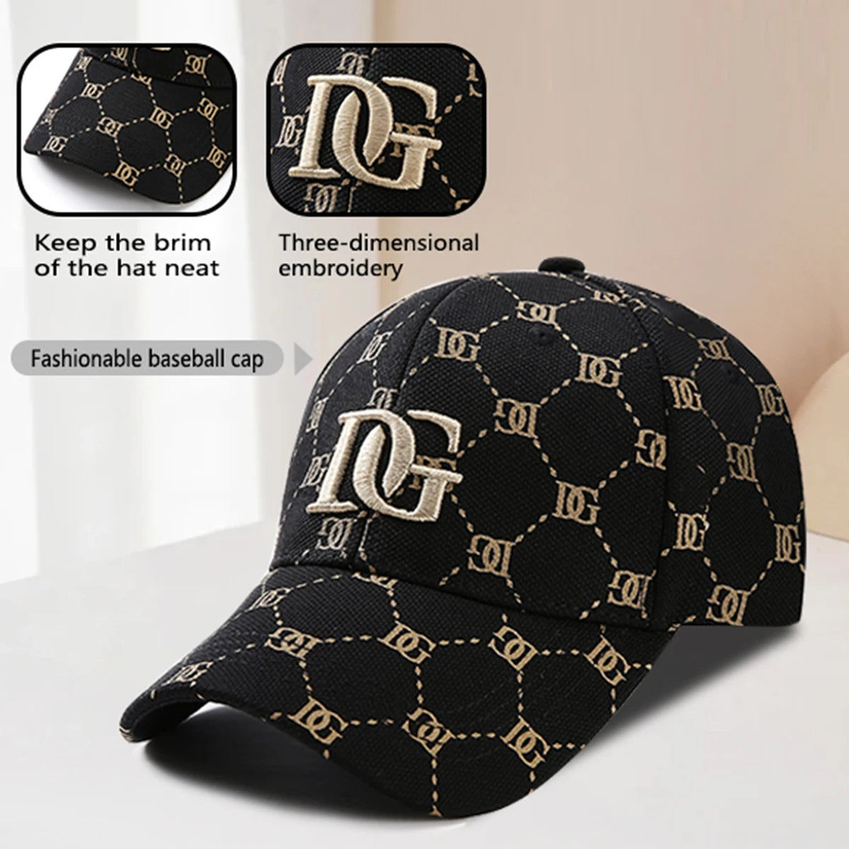 The New Korean Version of the Printed Letter Embroidered Cap, a Trendy All-Match Baseball Cap for Men and Women That Makes the Face Look Smaller