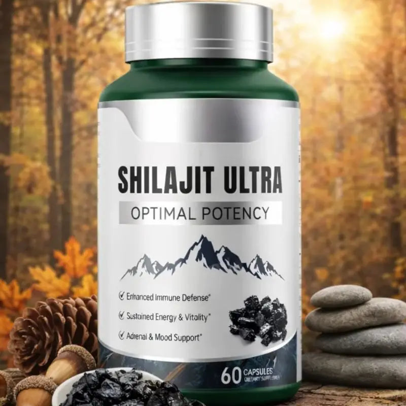 Shilajit Ultra with L-Arginine for Natural Energy and Vitality 60 Capsules Non-GMO Endurance Stamina Antioxidant Supplement