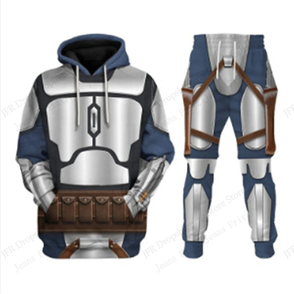 Two Piece Hoodie Pant Sets Anime Movie Armor 3d Print Sets Men Women Fashion Hoodie+Pant 2 Piece Suit Run Sports Tracksuit New