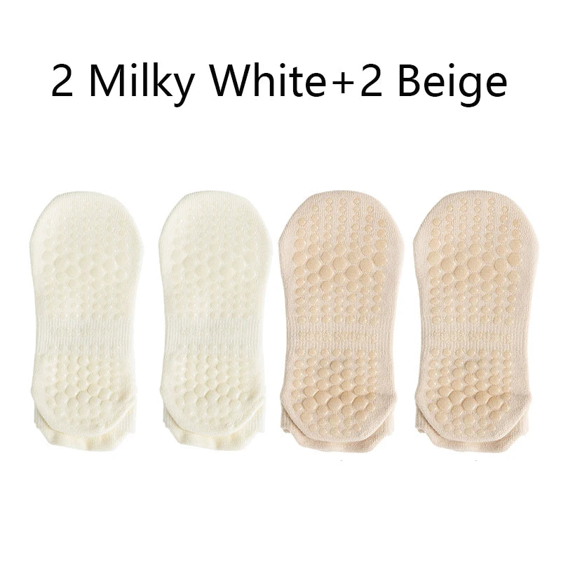 4 Pairs Non Slip Yoga Socks Women Cotton Low Cut Pilates Socks Gym Fitness Dance Sport Floor Short Grip Socks