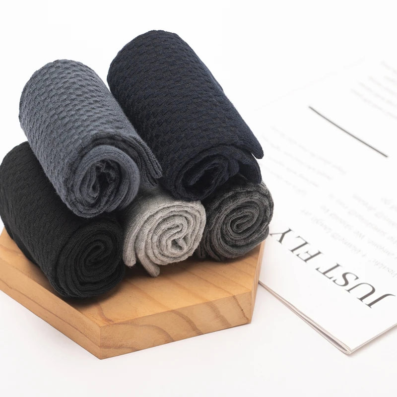 Bamboo Fiber Men's Socks 10Pairs Black Business Soft Breathable Long High Quality Autumn for New Male Sock Plus Size 39-48