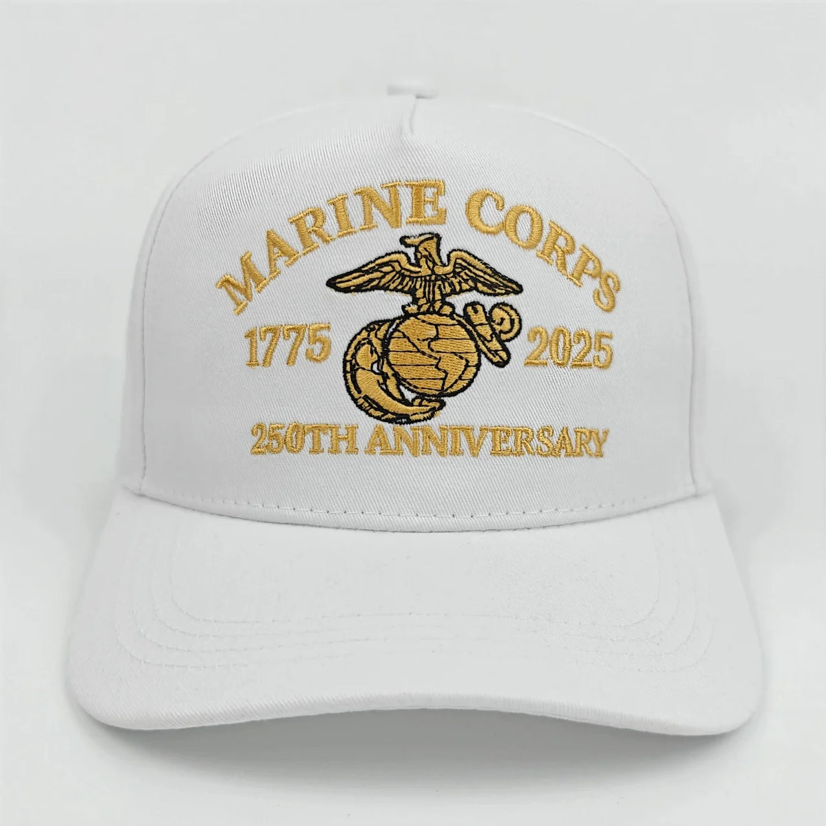 U.S. Marine Corps 250th Anniversary Official Baseball Cap - Knitted with 1775 - 2025 Logo Pattern, Decorated with the American F