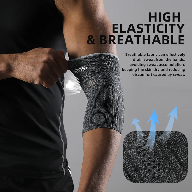 VBOSi 1 Piece Breathable Elastic Compression Elbow Sleeve Sports Support for Gym Running Daily Use for Women Men