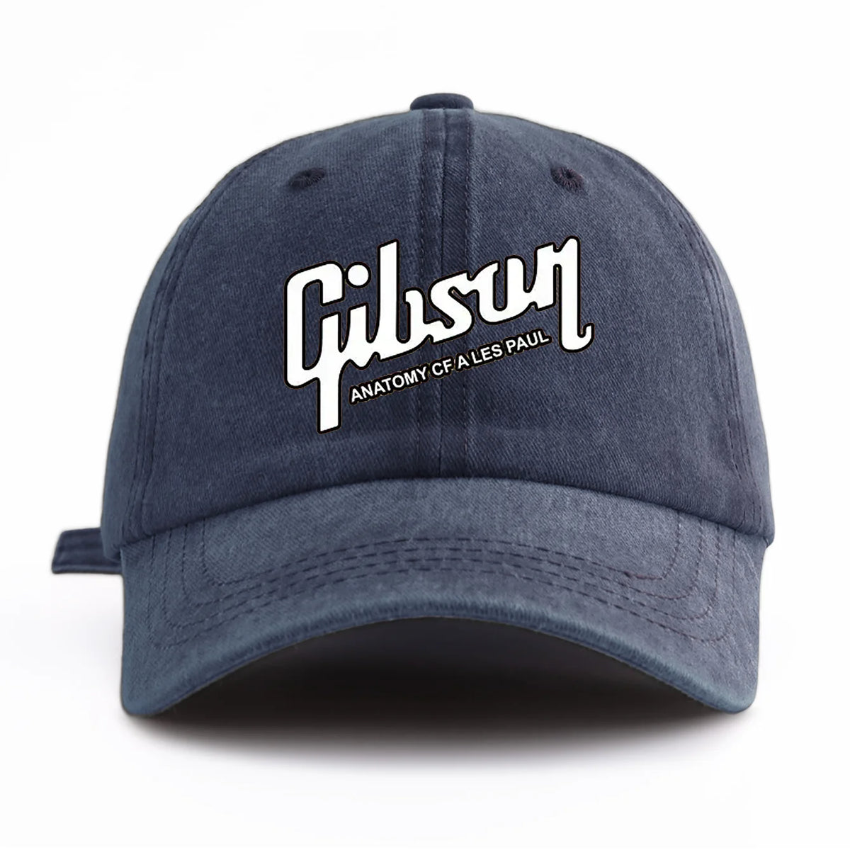 1pc Gibson Print Washed Baseball Cap for Adults, Minimalist Retro Style Casual Soft Adjustable Dad Hat, Perfect As Gift