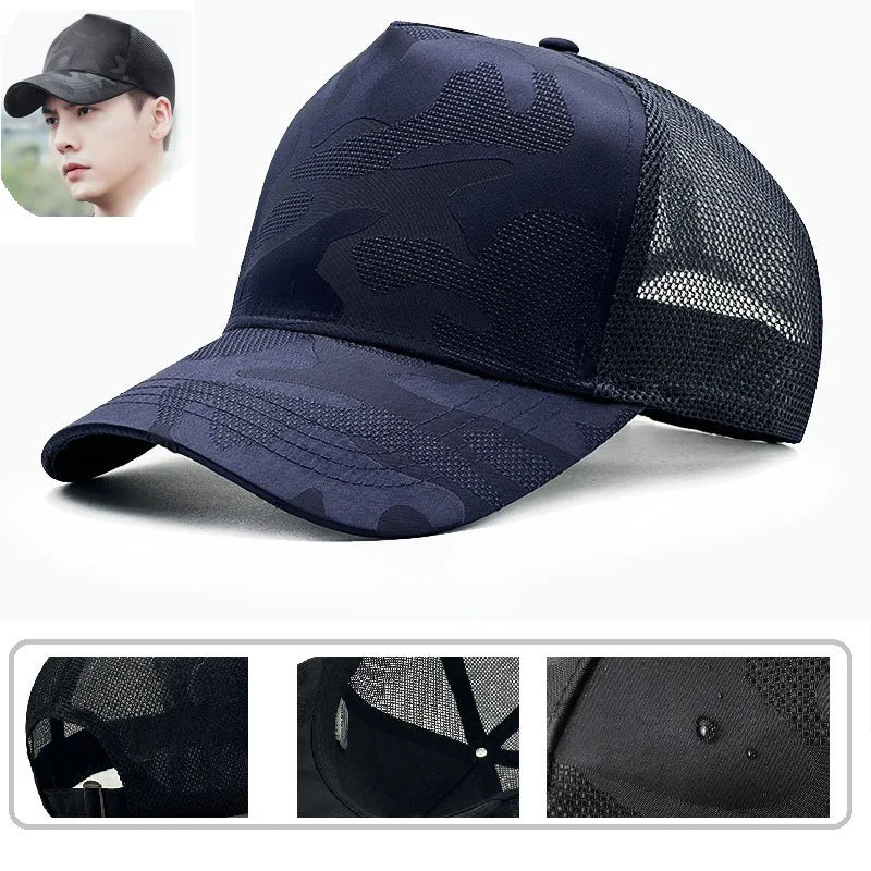 Big Head Man Baseball Caps Summer Mesh Plus Size Causal Peaked Hats 56-60cm 62-68cm Oversize XXL Snapbacks