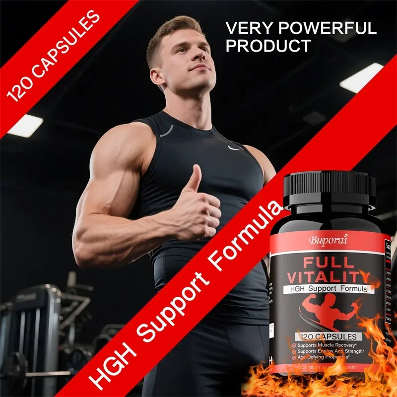 Full Vitality HGH Supplement for Men and Women - Support Muscle Growth & Healthy Levels of Human Growth Hormone