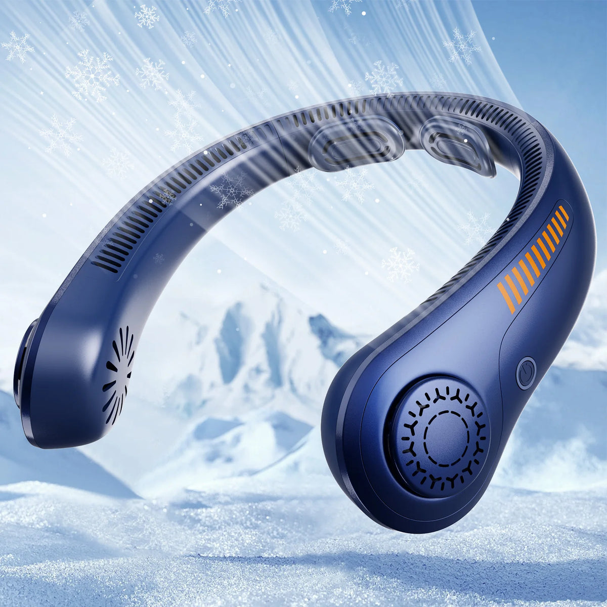 Portable Neck Fan with 5-Speed Silent Bladeless Design, Long-Lasting USB Rechargeable Cooling Device—Essential for Indoor and Outdoor Office Work, Reading, Sports, and Leisure.