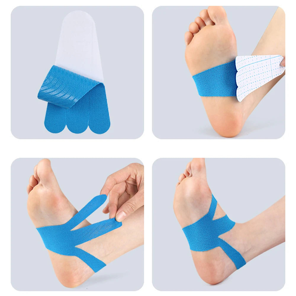 10PC Kinesiology Tape for Foot Arches Plantar Fasciitis Running,Waterproof Workout Adhesive Patches for Recovery Injury