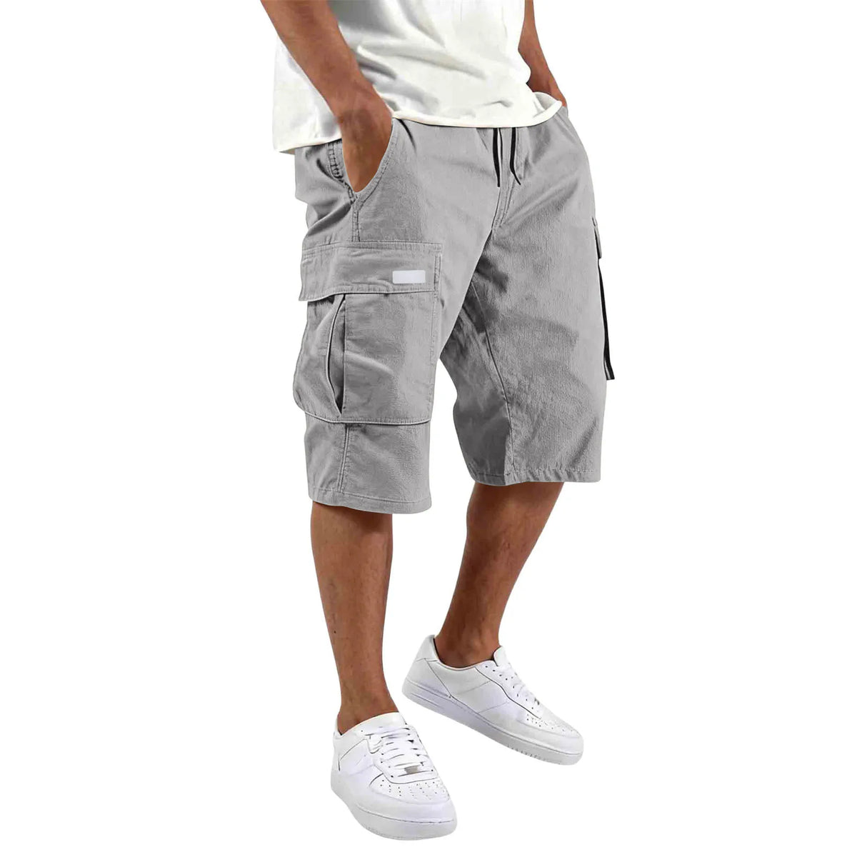 Men's Cargo Shorts 2026 Summer Men Multi Pocket Work Casual Shorts Solid Color Casual Loose Outdoor Daily Wear Short Pants
