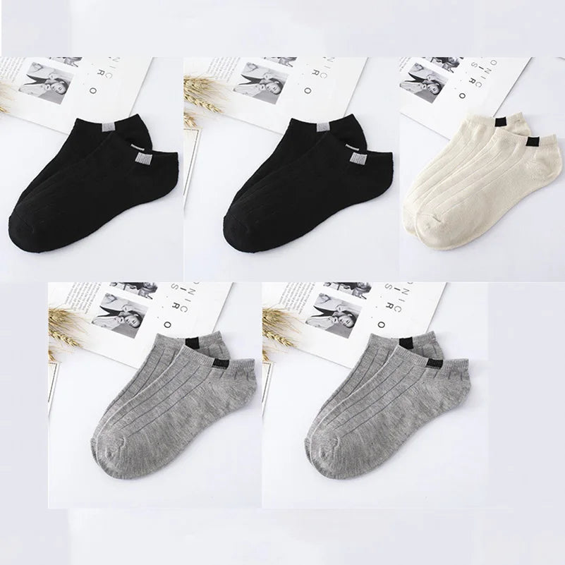 5 Pairs Socks Womens Summer Autumn Socks Women Quality Cotton Cute Set Japanese Style Sports Fashion Short Ankle Socks Harajuku