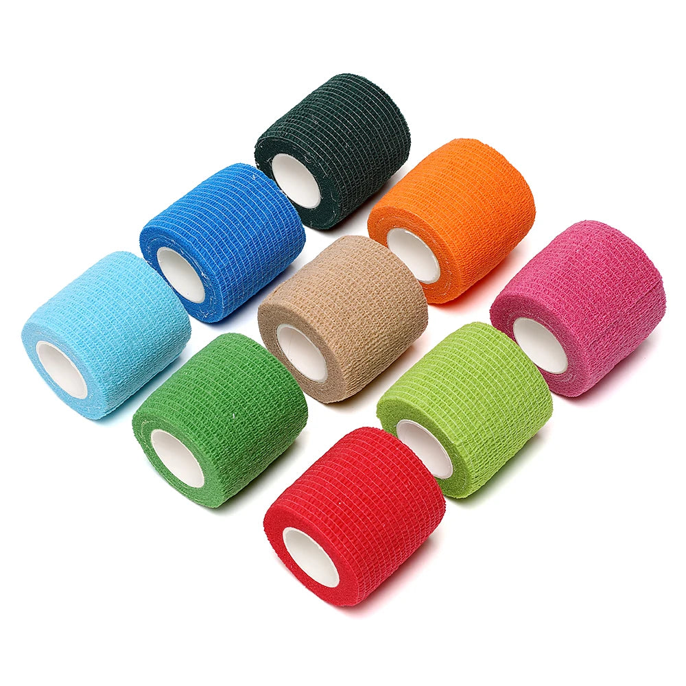 18 Colors of 4.8-Meter Elastic Sports Self-Adhesive Bandages, Protecting Fingers, Ankles, Palms, and Shoulders, Knee Protection