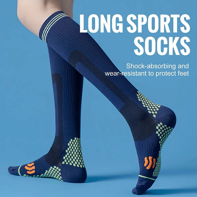Sport Compression Socks Shock-Absorbing Anti-Slip Varicose Veins Socks Absorb Moisture Sweat Running Cycling Socks Varicose Vein