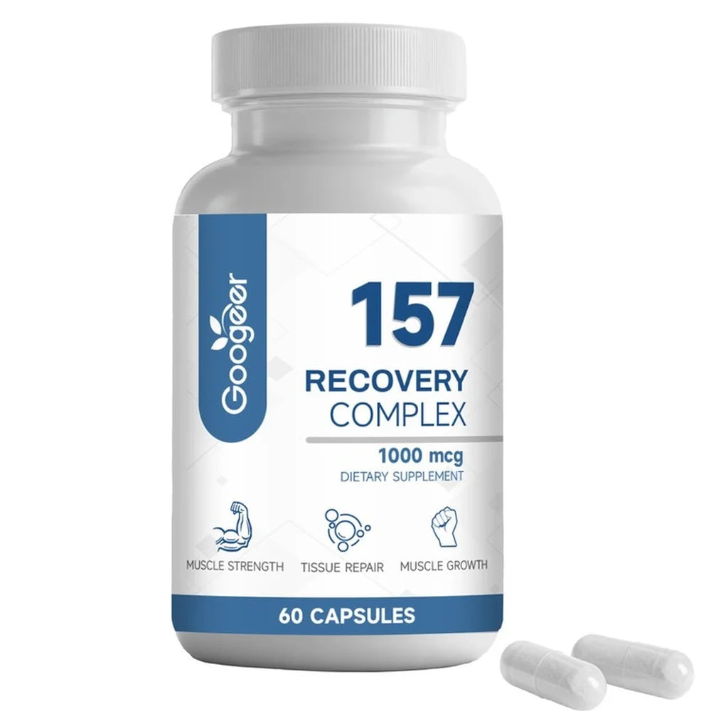 Googeer 157 Recovery Complex Capsules for Muscle Strength and Tissue Repair, L-Lysine Amino Acid Blend, Daily, 60 Capsules